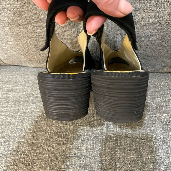 Fly London Yeay Wedge Slingback Black Sandals Women’s Size 37 - Picture 9 of 10
